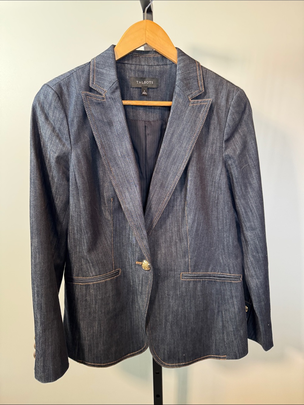 TALBOTS REFINED DENIM MODERN BLAZER